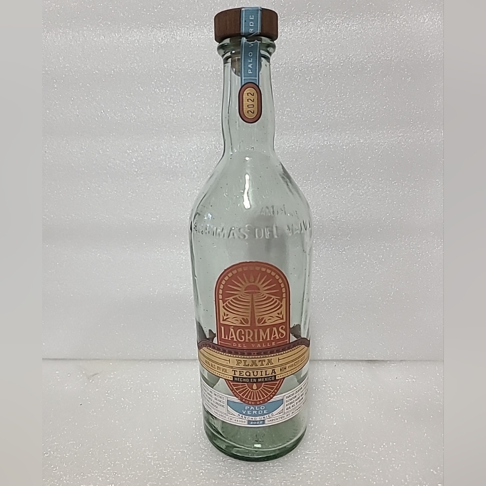 Lagrimas Del Valle Plata Tequila- Palo Verde 2022 Empty Bottle